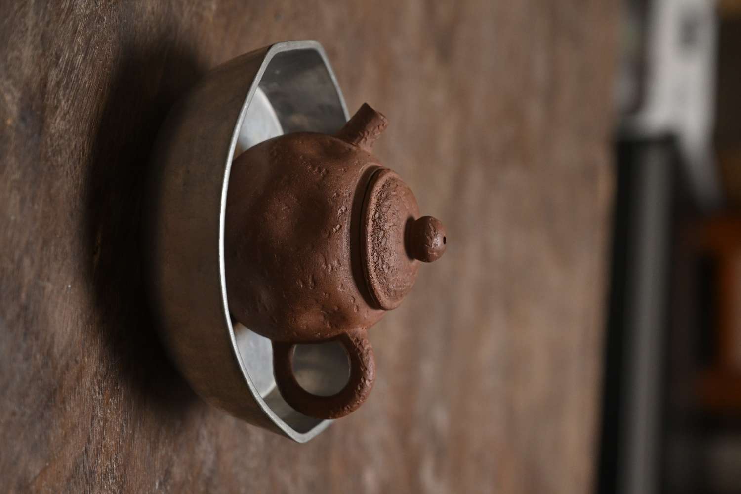 5882]=日本昭和时期锡半制小号锡壶承/小茶盘=